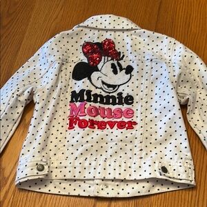 Disney Store Minnie Mouse Kids Jacket 5/6 {White Denim/Polka Dot}